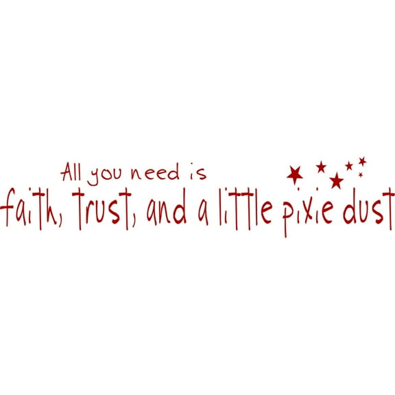 Wall Decal All You Need Is Faith Trust Little Pixie Dust Girls Love Beautiful Crown Prince Unicorns Royalty Sweet Dreams Decorating Holiday Gift Ideas Sticker - Size: 5 Inches X 23 Inches