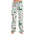 thumbnail image 5 of Women's Fashion Loose Casual Printed Casual Pants with Christmas Print, Comfortable Home and Sleepwear Bottoms, Elastic Waist for Easy Wear, Green, 3XL, 5 of 6