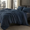 thumbnail image 4 of Sleep Zone Duvet Cover Queen Size, Stone Washed, Soft and Comfortable with Natural Wrinkles, Easy Care, Gift-Wrapped, Safe and Skin-Friendly(Navy, Queen), 4 of 6