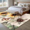 thumbnail image 5 of Sunflower Butterfly Large Area Rugs for Bedroom Living Room, Soft Non Slip Carpet Bedside Rug, Vintage Farm Floral Watercolor Rectangular Floor Cover Kitchen Accent Rug 5'x8' for Dining Room/Office, 5 of 9