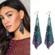 thumbnail image 2 of Pendientes de moda europeos y americanos, pendientes de borlas con lentejuelas de metal, pendientes largos geométricos cuadrados creativos, 2 of 6