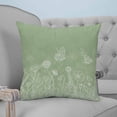 thumbnail image 4 of 18x18 Pillow Covers Set of 2, Sage Green Wildflowers Throw Pillow Covers Decorative Couch Cushion Case, Modern Floral Butterfly Plant Microfiber Square Pillowcases for Bedroom Car Living Room, 4 of 7