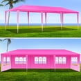 thumbnail image 3 of 10x30 Pink Wedding Party Canopy Tent Outdoor Gazebo with 8 Removable Sidewalls for Patio Garden Celebrations, 3 of 5