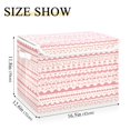 thumbnail image 3 of 40L Lidded Home Storage Bins Foldable Storage Box with Handle for Home Bedroom Closet, Stripe Printed, 3 of 7