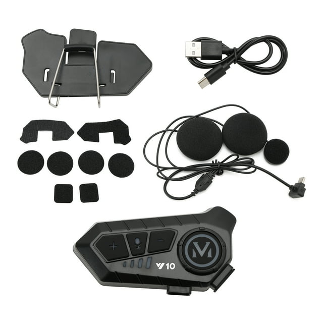 Helmet Bluetooth Earphone Headset Speaker Player Universal Black For Motorcycle