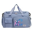 thumbnail image 5 of Bolso de viaje con letras de Stitch de Disney, bolso de mano portátil, bolsa de almacenamiento de ropa de gran capacidad, mochila de lona para gimnasio con compartimento para zapatos, 5 of 5