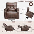 thumbnail image 2 of Vabches Power Lift Recliner Chair Dual Motor, Electric Leather Recliner for Adults with Cup Holder, Tray and USB & Type-C, Pillow Side Pocket, 2 of 9