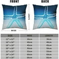 thumbnail image 4 of Blue and White Linen Pillow Covers 16x16 Set of 2 Coastal Beach Style Throw Pillow Covers Big Starfish Square Cushion Covers for Outdoor Living Room Home Decor, 4 of 6