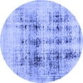 thumbnail image 1 of Ahgly Company Machine Washable Indoor Round Abstract Blue Modern Area Rugs, 4' Round, 1 of 4