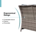 thumbnail image 7 of Outdoor Wicker Love Seat and Coffee Table Set, Weather Resistant Grey Rattan, Patio Furniture with Gray Cushions & Storage Bin, 7 of 7