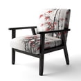 thumbnail image 3 of Designart "Red and Grey Bamboo of Japan I" Red Floral Upholstered Accent Chair - Traditional Arm Chair For Bedroom, 3 of 5