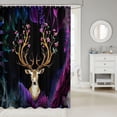 thumbnail image 2 of JOOCAR Elk Shower Curtains Deer Antler Pink Flower Branches Bathroom Curtains for Kids Boys Girls Room Decor, Wild Animal Waterproof Bath Curtains with 12 Hooks  72" W x 72" L, 2 of 7