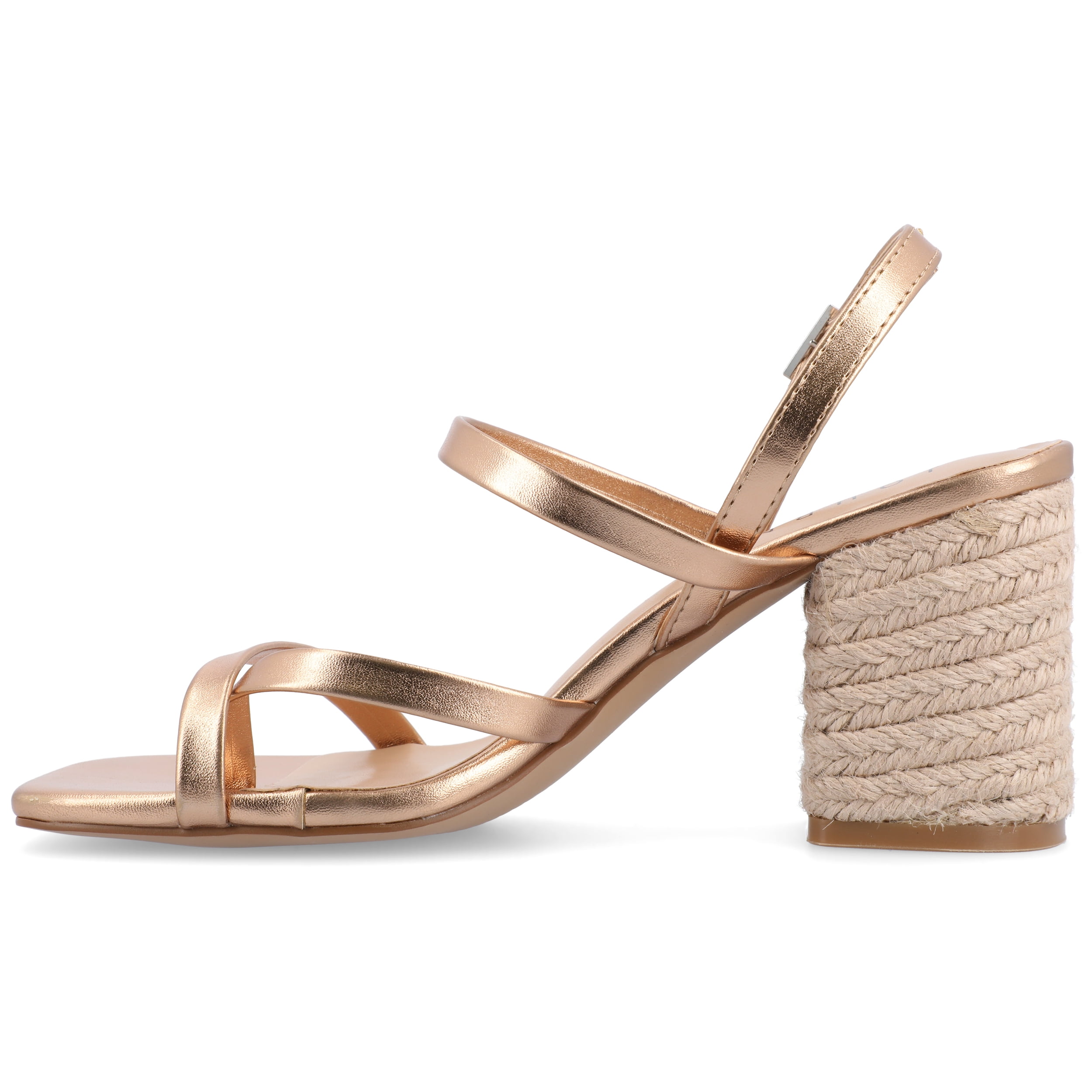 Journee Womens Olivina Jute Covered Block Heel Dress Sandals