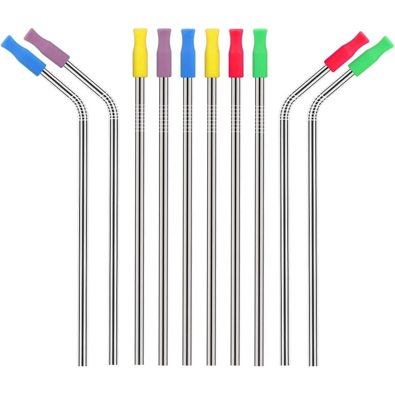 12PCS metal straw cover Silicone Straw Tips, Multicolored Food Grade Straws  Tips Covers Only Fit for 6MM Outdiameter Straws