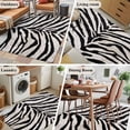 thumbnail image 5 of Black White Zebras Area Rugs 4'x6', Washable Small Throw Rugs for Office Bathroom, Vintage Abstract Art Indoor Outdoor Rug Non-Slip Low Pile Carpet Runner Reversible Floor Mats, 5 of 8