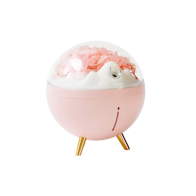 Vwrxbz Portable Humidifier Space Flower Design Mini Cool Mist Air Humidifier with Night Light 260ml USB Small for Desk