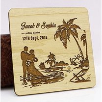 50 Custom Engraved Wooden Magnets Rustic Wedding Save The Date Wooden Magnets Persoanlized Gift