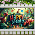 thumbnail image 4 of LUUFILx Dinosaur Party Happy Birthday Backdrop Banner with Butterflies Photography Props Birthday Decoration Party Supplies Background Decorations, 4 of 7
