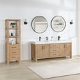 thumbnail image 3 of Leon 72" Double Vanity in Fir Wood Brown with Lightning White Composite & Mirror, 3 of 15