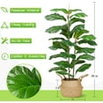 thumbnail image 2 of Artificial Palm Tree, 39'' Artificial Fiddle Leaf Fig Tree with Woven Basket, Faux Palm Tree in Pot, Artificial Plants for Home Office Indoor Decor, 2 of 6