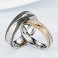 thumbnail image 6 of 4.5mm/6mm Titanium Steel Pearl Sand Band Wedding Couple Rings Size 5-9,Size 7-12, 6 of 9
