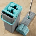 thumbnail image 5 of JOYMOOP Mop and Bucket with Wringer Set, Flat Squeeze Mop Bucket Set for Floor Cleaning, Wet Dry Mops for Walls, Wall Cleaner with Long Handle, Hardwood Floor Mop-5 Microfiber Cloths - Grey+Cyan Blue, 5 of 17