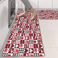 thumbnail image 2 of Kitchen Rugs Sets Of 2,Red and Black Christmas Love Pattern Anti Fatigue Kitchen Mat Rugs Non Slip Washable,Decorative Kitchen Floor Mats for Kitchen,Sink,Laundry,17"X47", 2 of 5