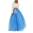thumbnail image 6 of Seyurigaoka Women's Long Tulle Pleated Skirt Fluffy A-Line Mesh Maxi Skirts Princess Tulle Skirt Solid Color Adjust Tie Up Waist Bubble Long Skirt, 6 of 9
