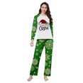 thumbnail image 2 of Onlypjs Family Matching Christmas Pajamas Sets – Holiday PJs for Women, Men – Festive Green Snowflake & Holiday Print Sleepwear, 2 of 5