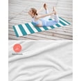 thumbnail image 4 of Teal Striped Yoga Towel for Hot Yoga Non Slip, Simple Art Vertical Stripe Farmhouse Yoga Mat Towel Absorbent Yoga Sweat Towels Microfiber Hot Yoga Blanket for Bikram Pilates 26"x74", 4 of 7