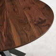 thumbnail image 3 of PORKISS Round Dining Table for 4, 42 inch Kitchen Table with Steel Legs, Dinner Table for Home Dining Room Kitchen, Black+Natural, 3 of 8