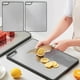 thumbnail image 1 of Tabla De Cortar De Acero Inoxidable Tabla de cortar fruta de acero inoxidable con bordes antideslizantes,tabla de preparación de cocina de doble cara para verduras y carne (1 pieza) Rkxzt, 1 of 9