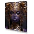 thumbnail image 2 of Designart "Elegance of African Woman in Purple & Gold II" Fashion Canvas Wall Art - Glam Purple Woman African American Entryway Wall Art Print, 2 of 6