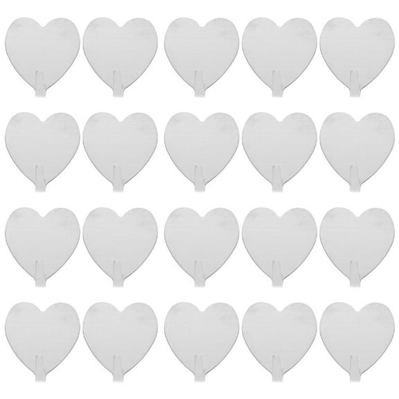 HINTRMENT Wall Hook Stainless Steel Heart Shaped 20Pcs 1.8x1.6x0.7In