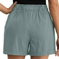 thumbnail image 7 of Jalioing Shorts for Women Summer Loose Drawstring Waist Button Shorts Wide Leg Casual Vacation Shorts with Pocket, 7 of 7