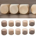 thumbnail image 4 of MYG 10PCS Blank Wooden Dice Unfinished Wood Cubes Square Blocks DIY Craft Printing, 4 of 9