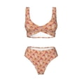 thumbnail image 4 of Rocae Mushroom for Bikini Set for Women Two Piece Sexy High Swimsuits Split Crossover Bikini Small, 4 of 9