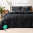 thumbnail image 3 of Bare Home 7-Piece Bed-in-a-Bag - Queen, Black with Grey Sheet Set, 3 of 10