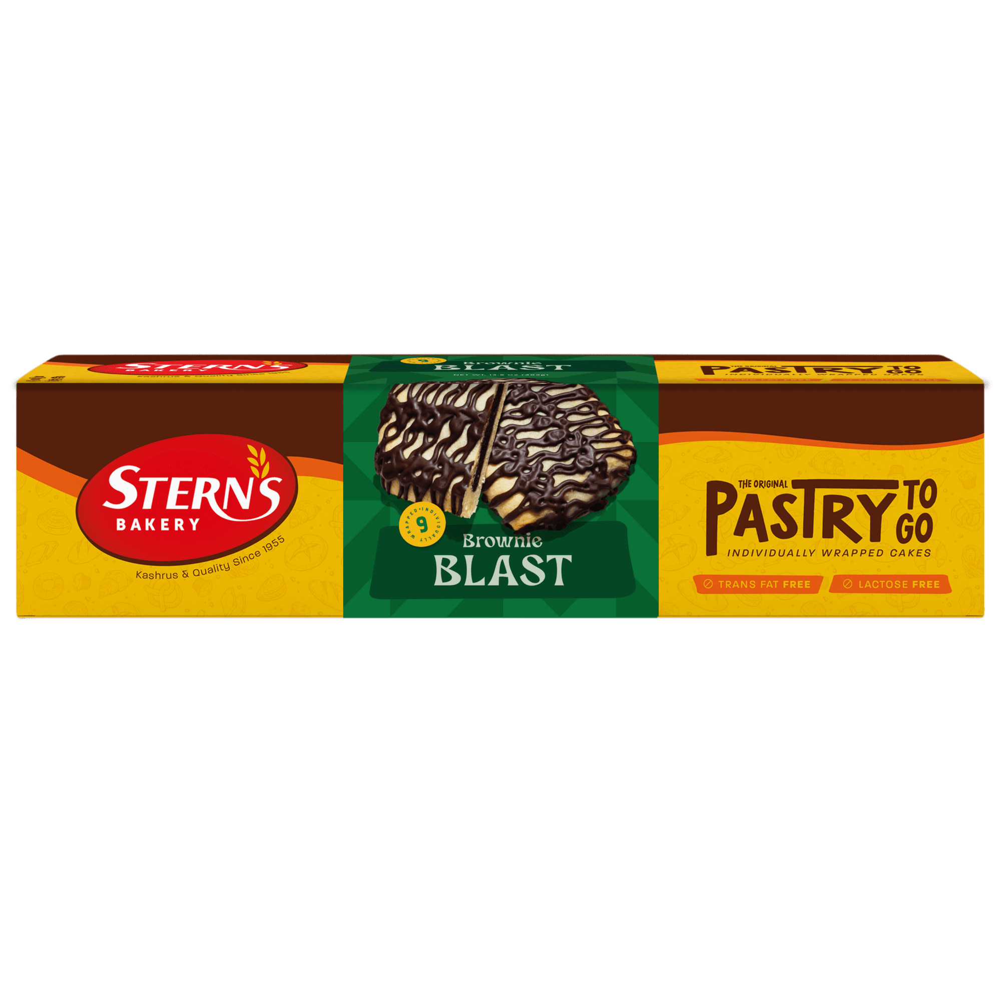 Brownie Breakfast Bar Snack Cakes | 9 Shortbread Cookies Individually Wrapped | Holidays, Birthday Parties, Kids & Adults | 13.5 oz | Stern’s Bakery