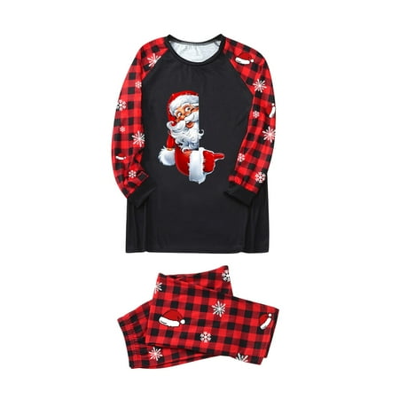 

Christmas Pajamas for Family Parent-Child Outfit Winter Fall Matching Santa Plaid Xmas Sleepwear Homewear Pajama Sets