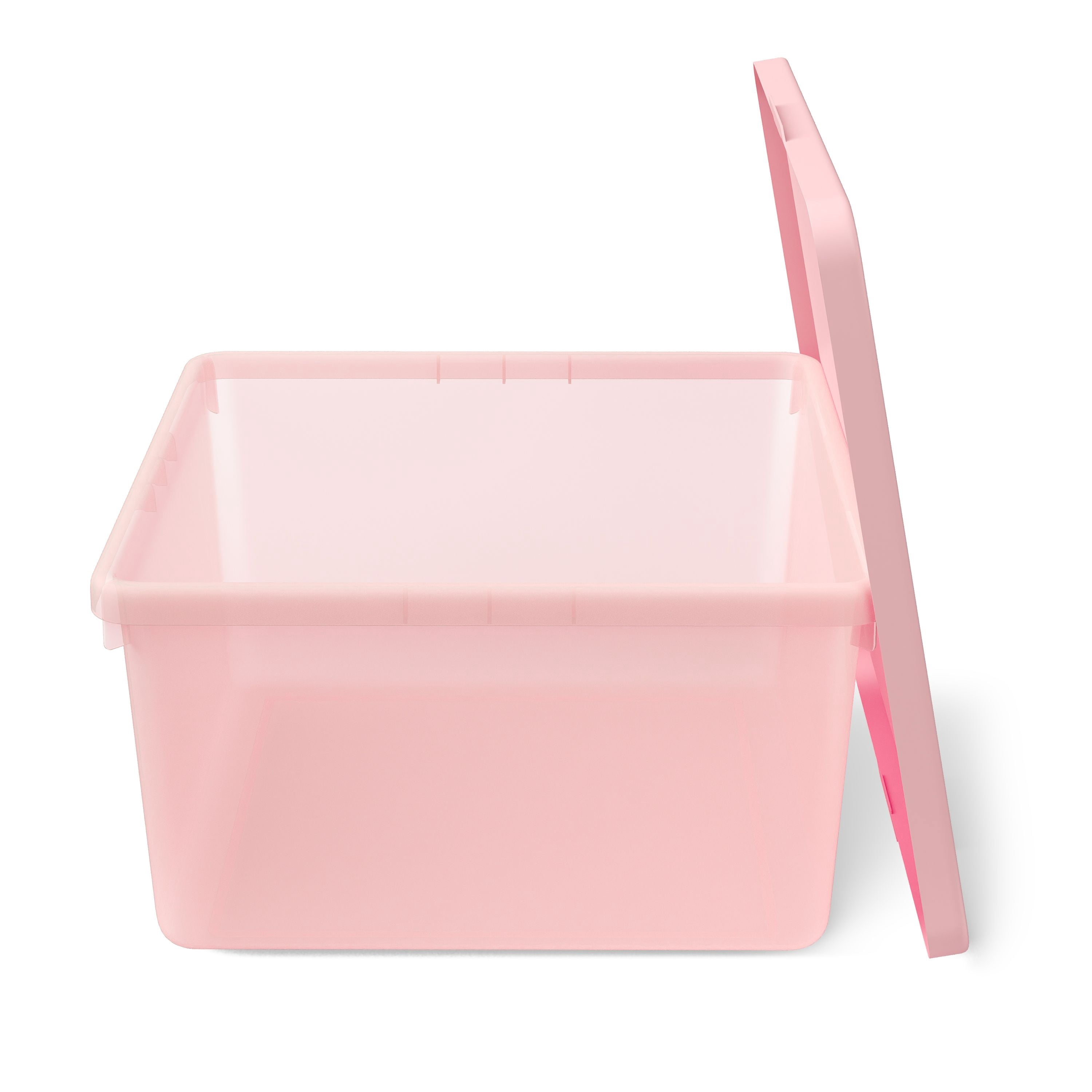 Mainstays Kids Pink Medium Plastic Storage Bin with Lid
