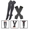 thumbnail image 2 of 1 juego de calentadores de brazos para mujer, medias largas y cálidas, calentadores de piernas decorativos de invierno., 2 of 8