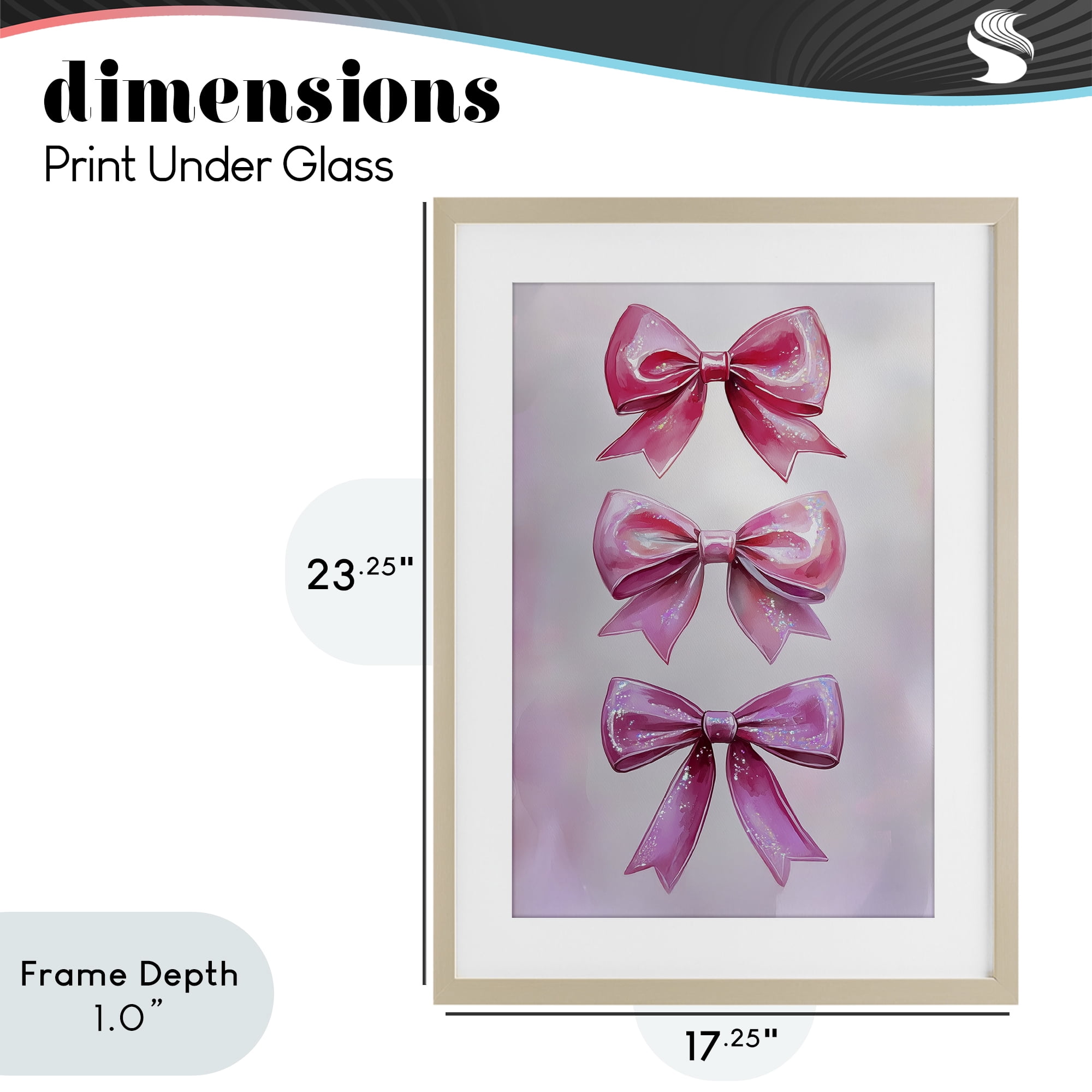 Stupell Industries Blush And Satin Ribbons Birch Framed Print Under Glass, design by Annabelle Hall