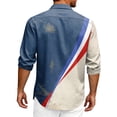 thumbnail image 4 of Domuza Patriotic Shirts 4th Of July for Men Usa Flag Print Casual Lapel Button Up Long Sleeve Tee Shirts 2026 Summer Fashion Comfort Loose Fit Tops Wine XL, 4 of 4
