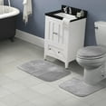 thumbnail image 2 of Garland Rug Traditional Washable Bath Rug Set, 3 Piece Set (21"x34" Bath Rug, Contour Rug, & Toilet Lid) Platinum Gray, 2 of 7