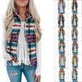 thumbnail image 4 of Tie Dye Fleece Vest Sleeveless with Zipper Ethnic Pattern Print Vest Outwear Warm Soft Fleece Vest Ethnic Pink XL, 4 of 6