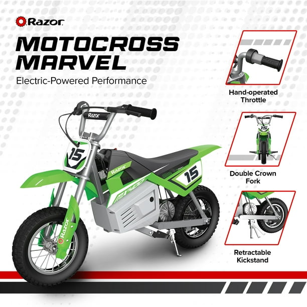 Razor Mx400 Dirt Rocket 24v Electric Toy Motocross Motorcycle Dirt Bike Green Green