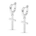 thumbnail image 5 of LeCalla 925 Sterling Silver Jewelry Hypoallergenic Light-Weight Cross Shaped Drop Dangler Earrings for Men Women and Teen 28MM, 5 of 8