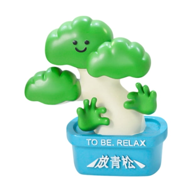 Maceta de resina verde, figura decorativa, planta artificial, escritorio