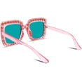 thumbnail image 4 of FEISEDY Women Sparkling Crystal Sunglasses Oversized Square Thick Frame B2283, 4 of 12